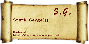 Stark Gergely névjegykártya